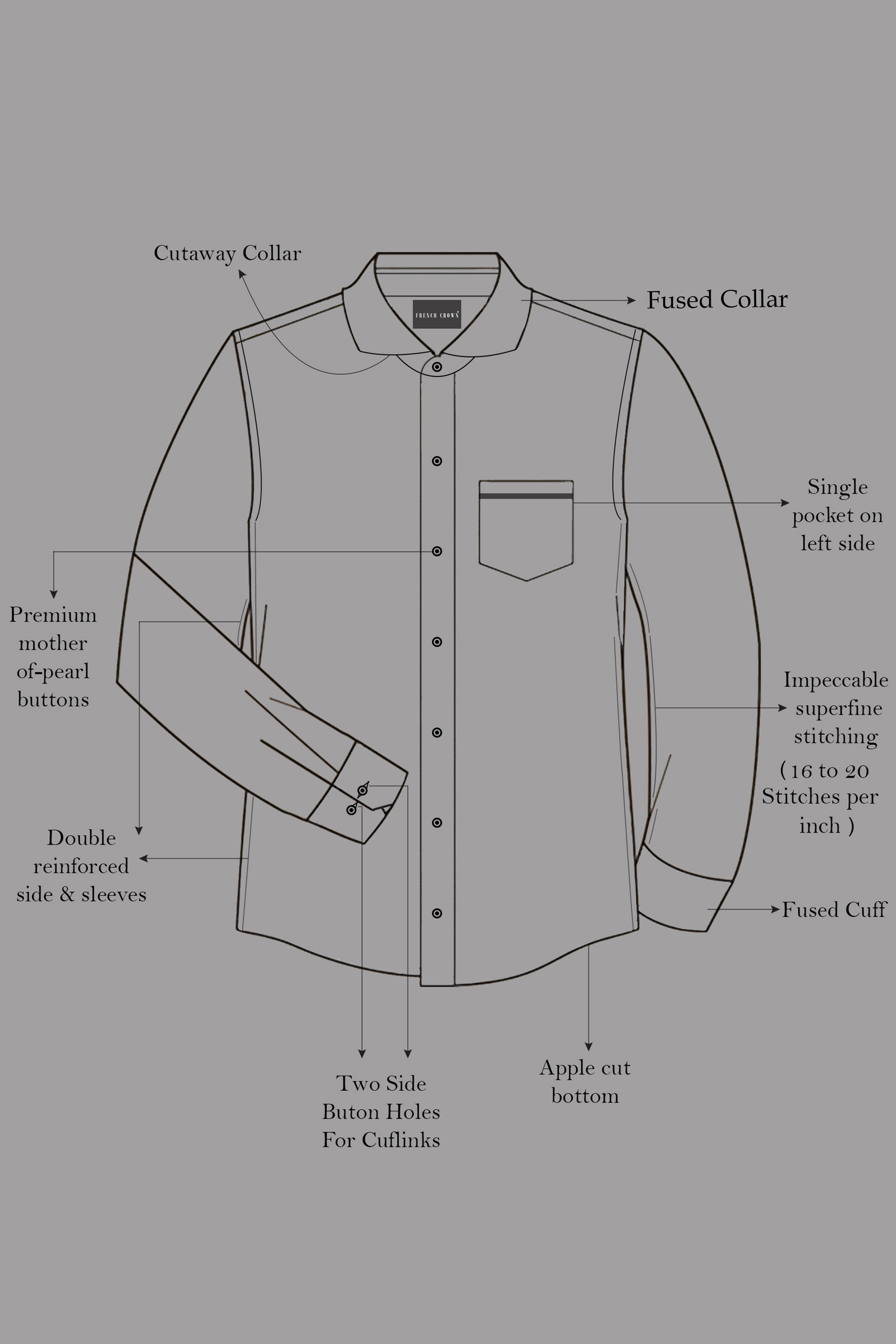 Bluessenza-Cornflower Blue Subtle Sheen Super Soft Premium Cotton Cut Away Collar Dress Shirt