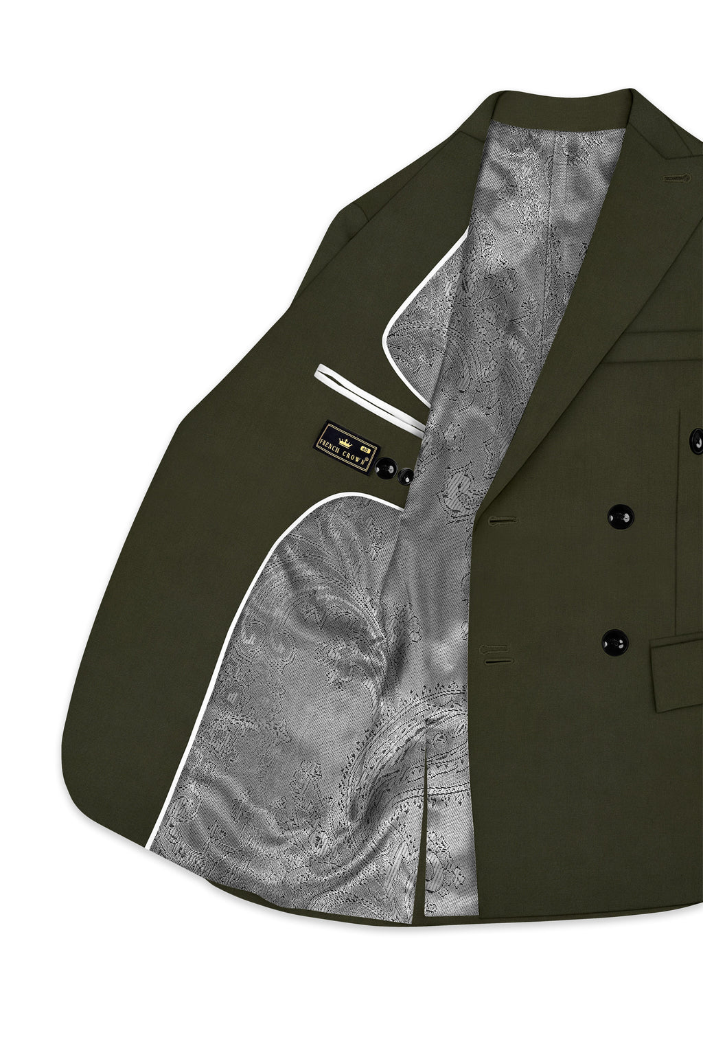 Verdaro-Zeus Green Solid Premium Cotton Double Breasted Suit