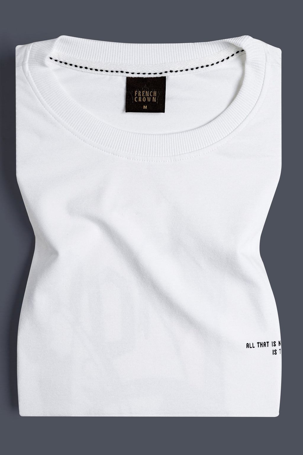 Bright White Printed Premium Cotton T shirt