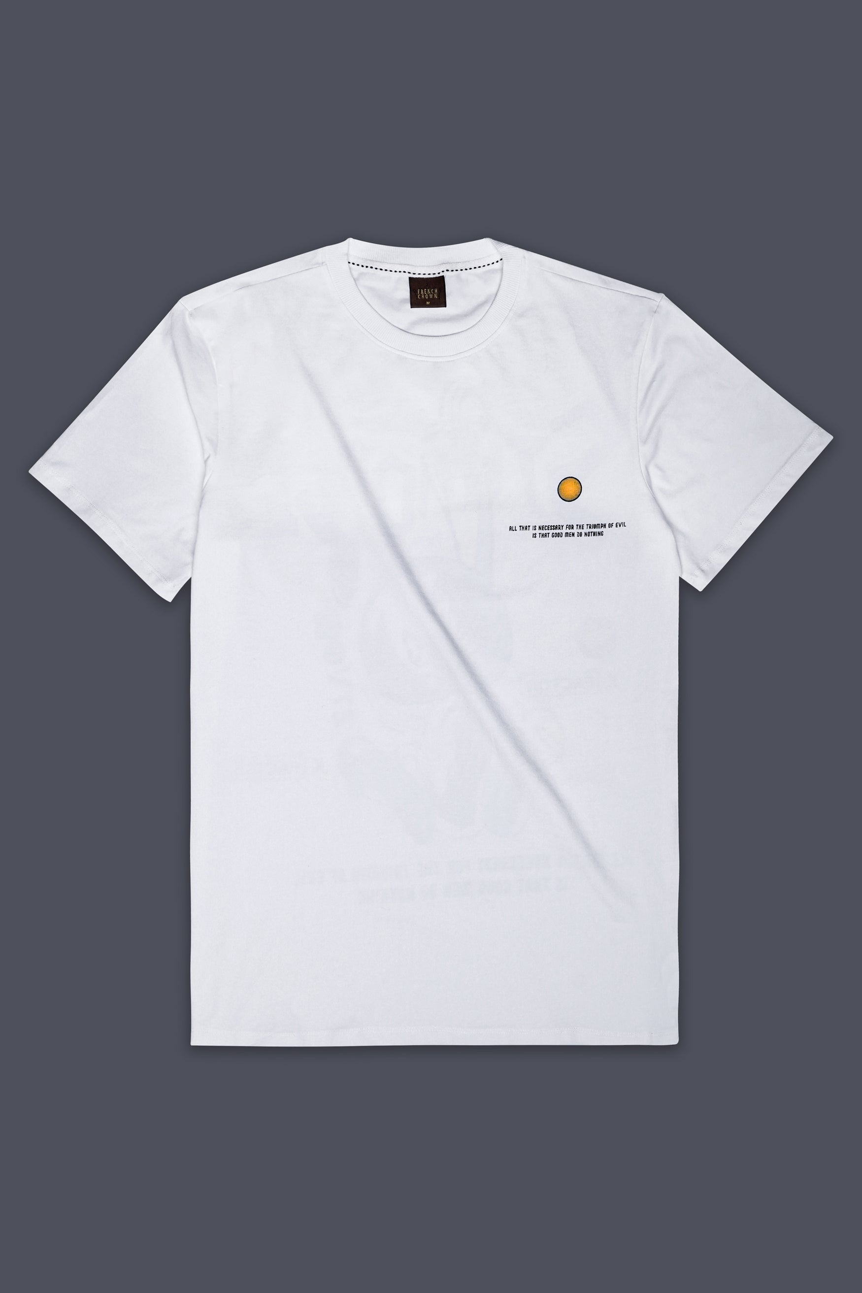 Bright White Printed Premium Cotton T shirt