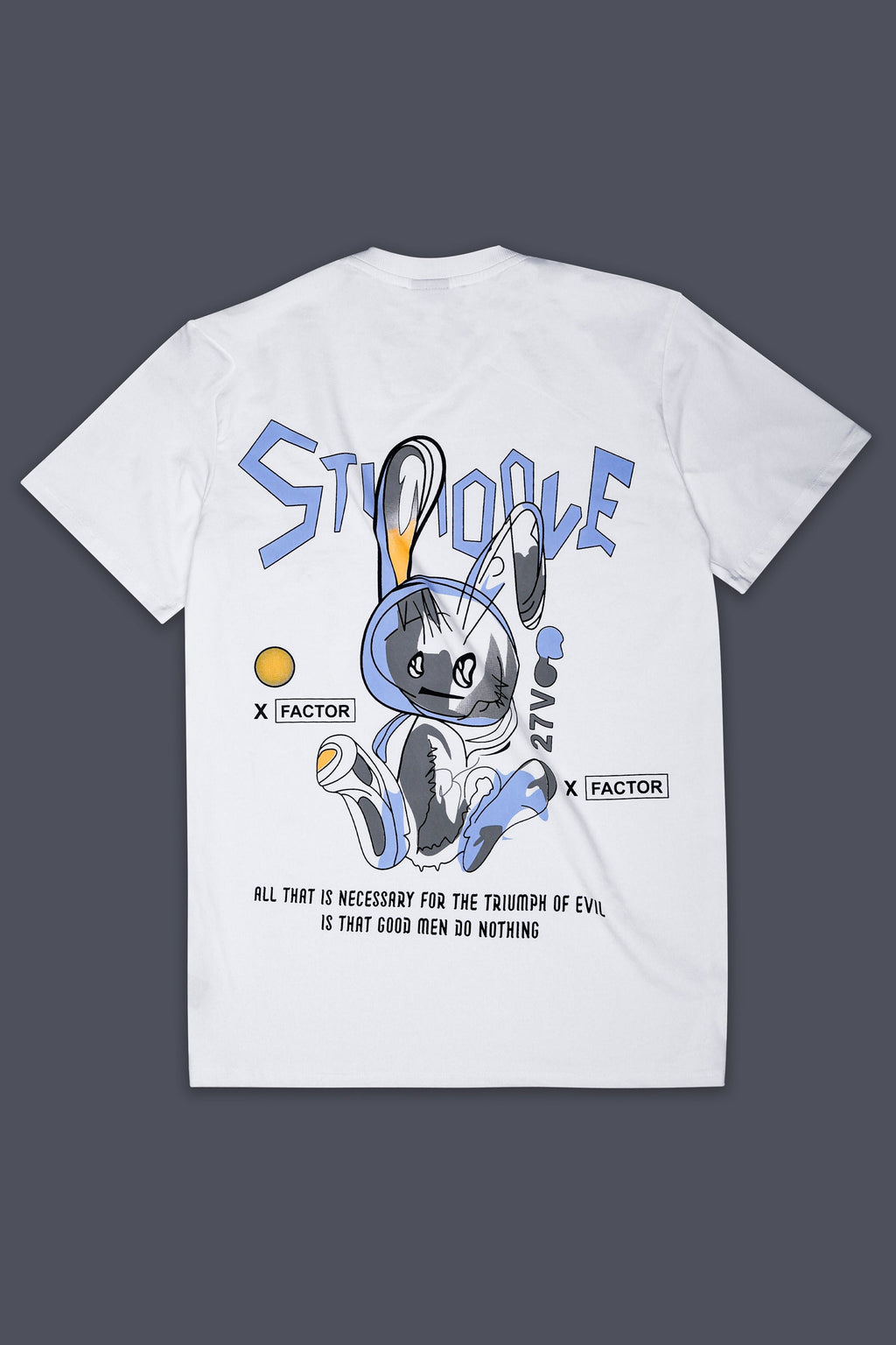 Bright White Printed Premium Cotton T shirt
