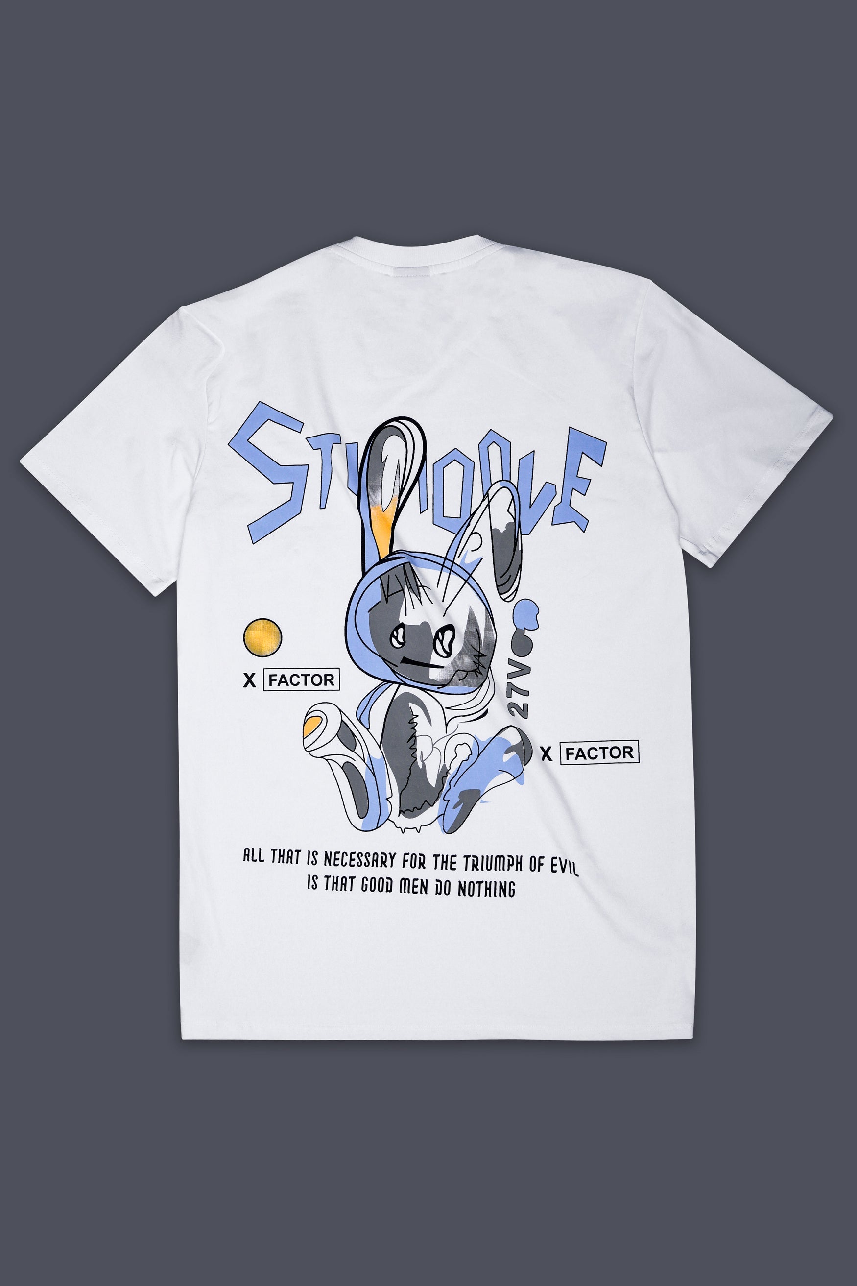Bright White Printed Premium Cotton T shirt