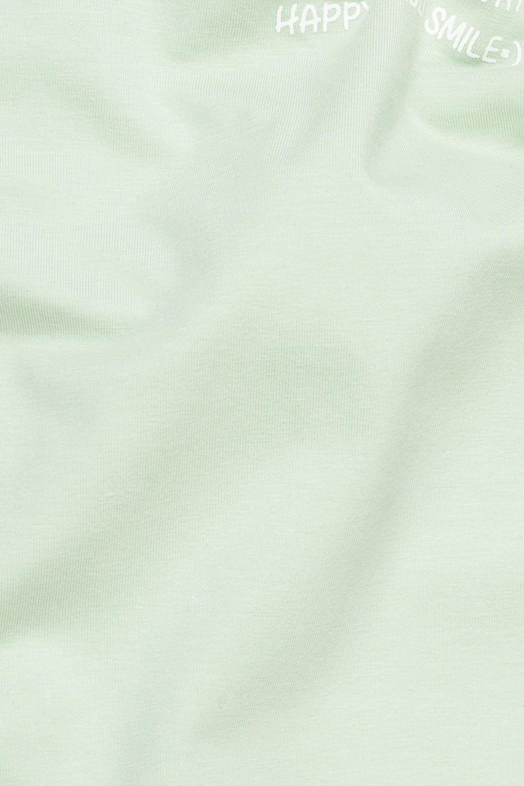 Surf Crest Green Printed Premium Cotton Oversized T-shirt