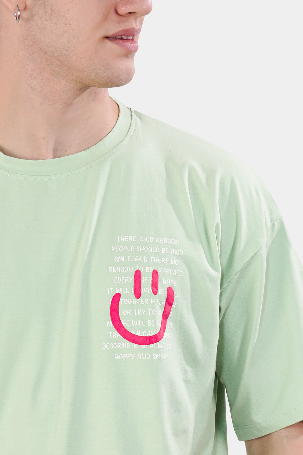 Surf Crest Green Printed Premium Cotton Oversized T-shirt