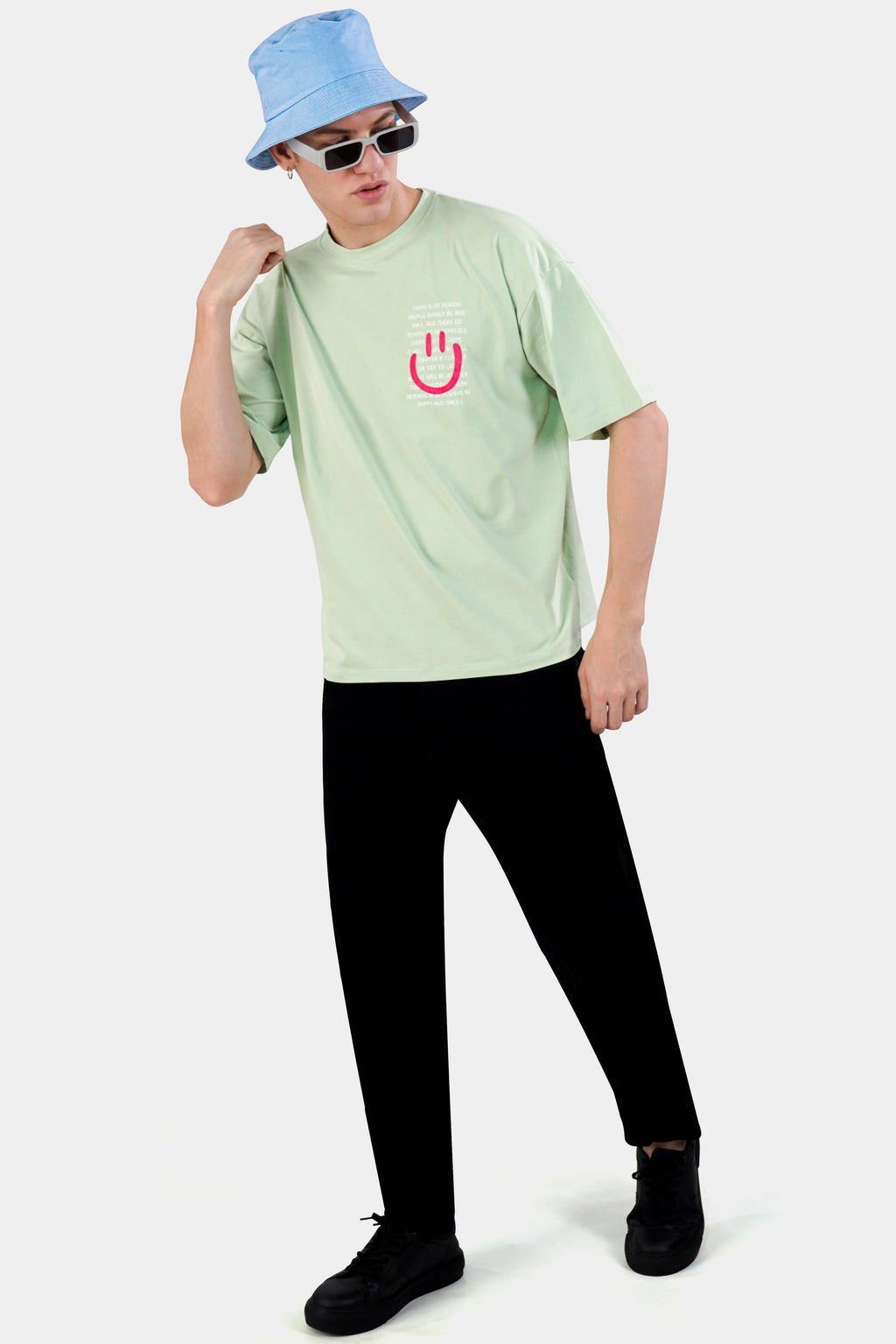 Surf Crest Green Printed Premium Cotton Oversized T-shirt