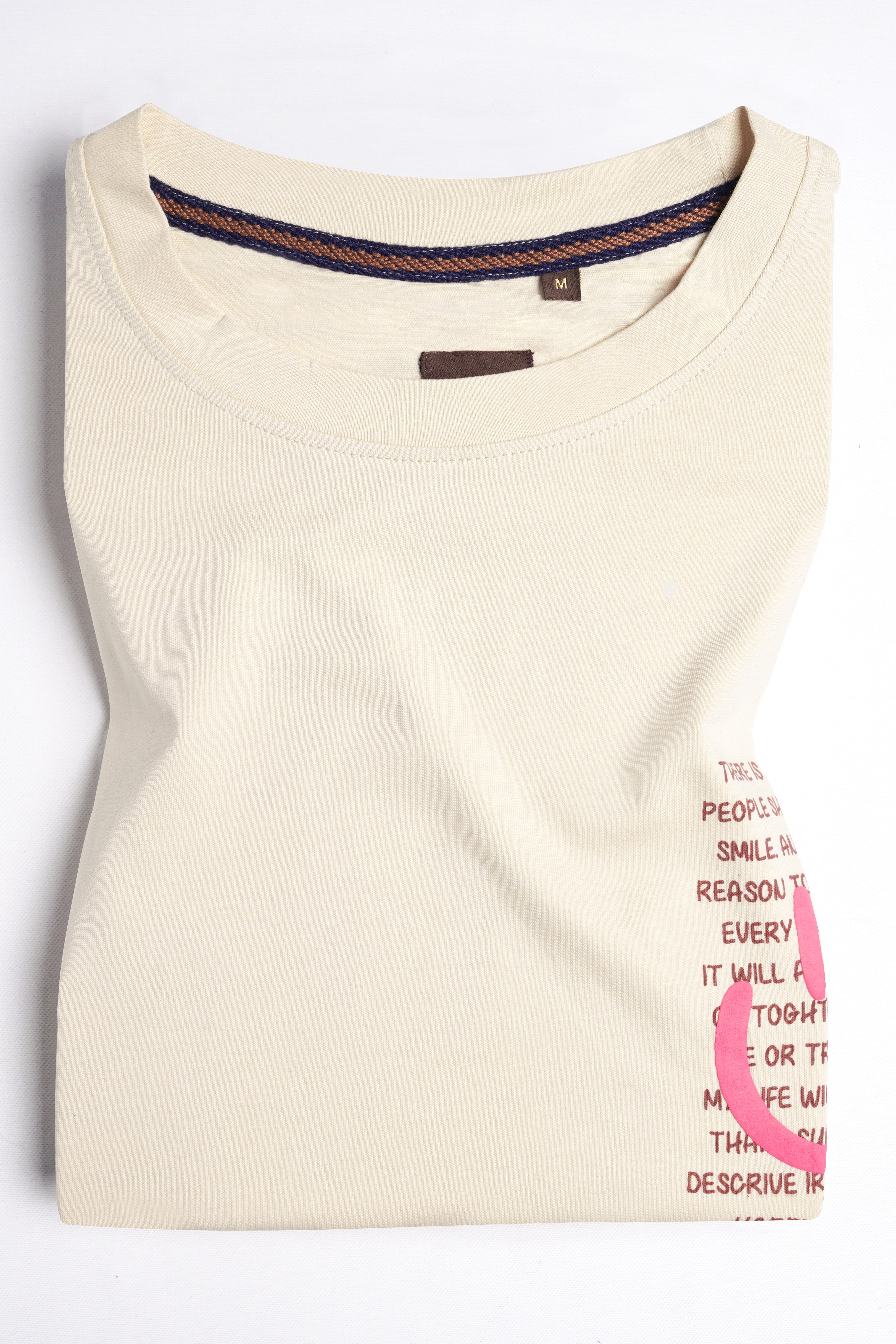 Almond Cream Printed Premium Cotton Oversized T-shirt