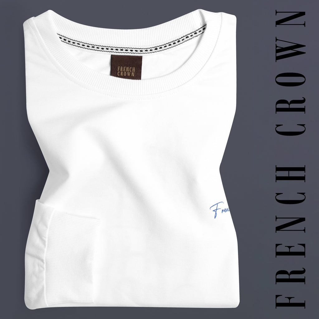 Bright White Premium Cotton Sweatshirt